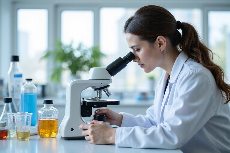 Scientist performing quality control in a lab