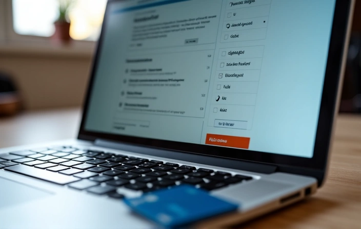 Laptop showing an e-commerce checkout page